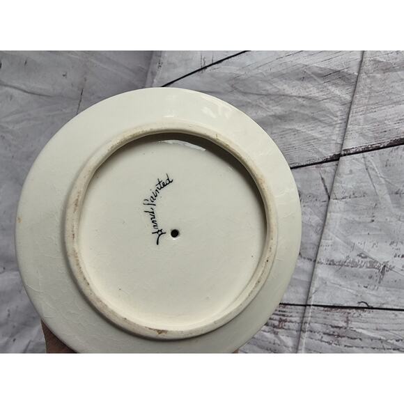 Vintage Danish Folk Art Sugar Dish Condiment Jar Removable Dish Wicker Handle - Picture 12 of 12